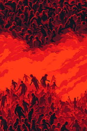 Rich Red Abstract Silhouette Swirl Wallpaper design