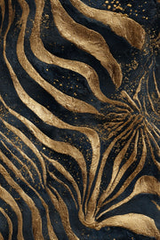 Elegant Black and Gold Look Zebra Pattern Wallpaper design
