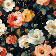 Dark Multicolor Romantic Rose Floral Wallpaper design