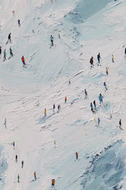 Icy Blue Ski Landscape Abstract Wallpaper design