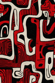 Dark Red and Black Retro Abstract Pattern Wallpaper design