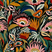 Bold Multicolor Floral Art Deco Wallpaper design