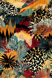 Multicolor Abstract Jungle Botanical Wallpaper design