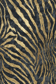 Luxurious Black and Gold Look Zebra Stripe Wallpaper design