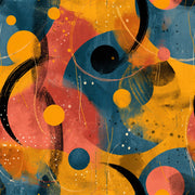 Vibrant Orange and Blue Abstract Geometric Wallpaper design