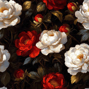 Deep Black and Red Rose Floral Wallpaper design
