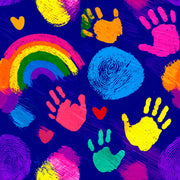 Colorful Handprints Wallpaper Vibrant Geometric Decorative Mural design