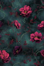 Floral Wallpaper Dark Contemporary Decorative Mural design