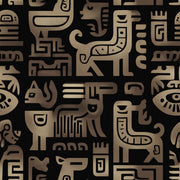 Stylized Animal Wallpaper Geometric Tribal Decorative Mural design