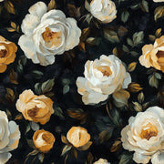 Dark Black and Yellow Rose Floral Wallpaper design