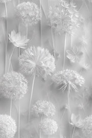 Gray Monochrome Large Floral Wallpaper design