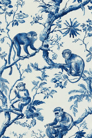 Monkeys Toile Wallpaper Floral Traditional Decorative Mural design