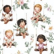 Children Wallpaper Swings Removable Floral Wall Decor design