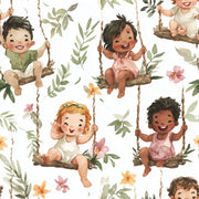 Children Wallpaper Swings Floral Decorative Mural design