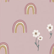 Rainbows Wallpaper Floral Pink Removable Wall Decor design