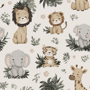 Animals Wallpaper Cartoon Playful Decorative Mural design