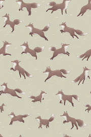 Foxes Wallpaper Animal Print Minimalist Wall Decor design