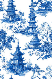 White Background Wallpaper Pagoda Classic Wall Decor design