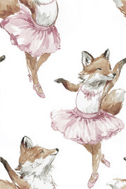 Fox Wallpaper Ballerina Removable Whimsical Wall Mural design