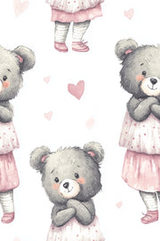 Teddy Bear Wallpaper Hearts Cute Decorative Mural design