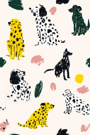 Dogs Wallpaper Abstract Vibrant Decorative Mural design