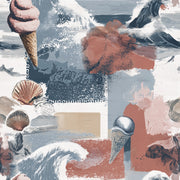Coastal Wallpaper Ice Cream Seashells Decorative Mural design