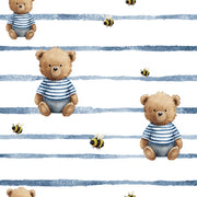 White Background Wallpaper Bear Removable Honey Wall Mural design