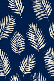 Palm Leaves Wallpaper Navy Tropical Removable Wall Decor design