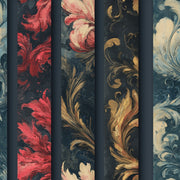 Ornamental Floral Wallpaper Damask Scrollwork Removable Baroque Inspired Wall Decor design