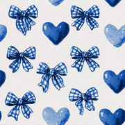 Watercolor Wallpaper Blue Bows Gingham Ribbon Removable Wall Decor design