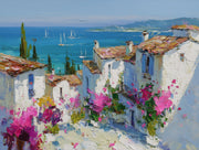 Mediterranean Wallpaper Coastal Sea Wall Decor design