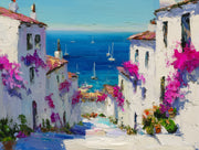 Coastal Wallpaper Mediterranean Removable Bougainvillea Wall Mural design