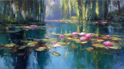 Water Lilies Wallpaper Reflection Removable Nature Wall Mural design
