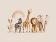 Animals Wallpaper Rainbow Whimsical Wall Decor design