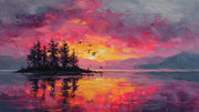 Sunset Wallpaper Island Birds Removable Wall Decor design
