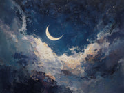 Night Sky Wallpaper Crescent Stars Removable Wall Decor design