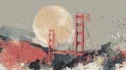 Bridge Landscape Wallpaper Abstract Modern Wall Decor design