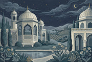 Domed Palace Wallpaper Night Sky Crescent Moon Removable Wall Decor design