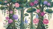 Woodland Floral Wallpaper Botanical Garden Trees And Vines Removable Wall Decor design