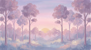 Misty Forest Wallpaper Foggy Woodland Sunrise Wall Mural design