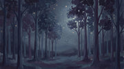 Night Forest Wallpaper Mist Fireflies Wall Mural design