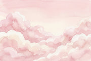 Pink Clouds Wallpaper Watercolor Pastel Sky Wall Mural design
