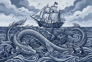 Pirate Ship Wallpaper Sea Serpent Removable Stormy Ocean Wall Decor design