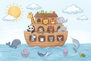 Noahs Ark Wallpaper Cute Animals Ocean Removable Wall Decor design