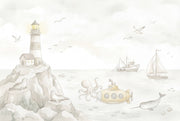 Lighthouse Wallpaper Coastal Removable Ocean Wall Decor design