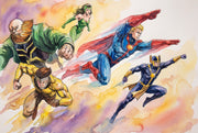 Superhero Wallpaper Comic Book Watercolor Removable Wall Decor design