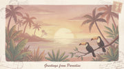 Tropical Sunset Wallpaper Toucan Vintage Wall Mural design