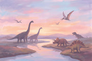 Dinosaur Landscape Wallpaper Prehistoric Scene Removable Jurassic Wall Decor design