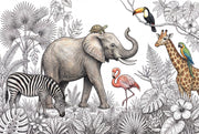 Tropical Wallpaper Jungle Removable Wildlife Wall Decor design