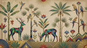 Art Deco Wallpaper Geometric Animals Removable Tropical Palms Wall Decor design